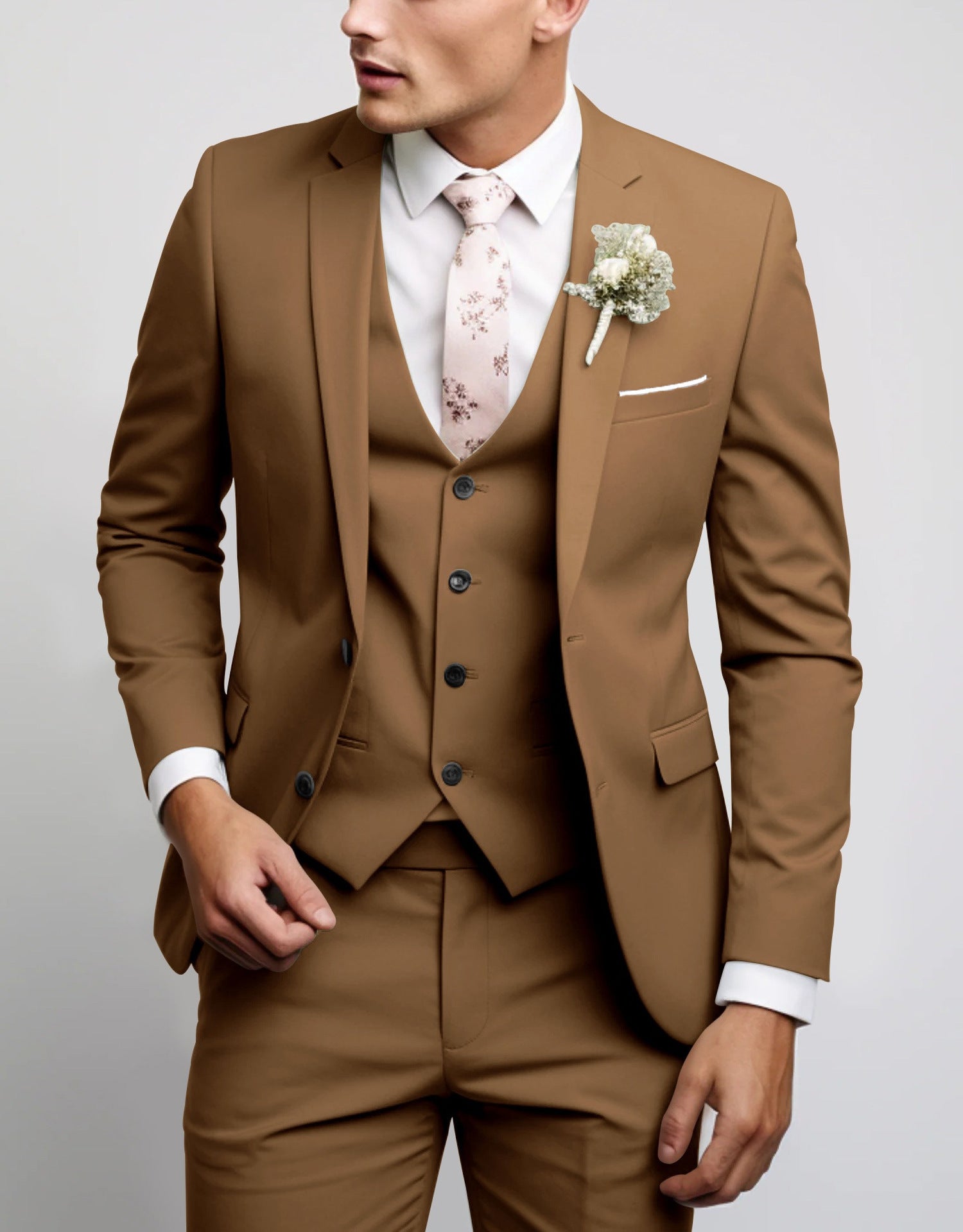 Men's Two-Button Casual Suit Set