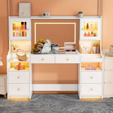 1pc Extra Large Vanity Desk with Mirror - Elegant Makeup Dressing table, Spacious Countertop, Easy Assembly, for Bedroom, Bathroom, Home Salon - Women & Girls Beauty Station Organizer, Makeup Vanity Desk, Teenage Girl Room De