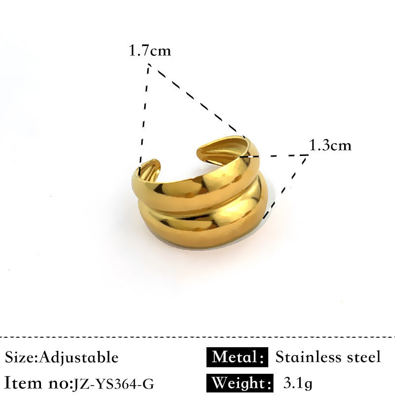 Two-Tone 18K Plated Stainless Steel Ring