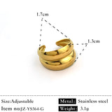Stainless Steel Contrast Color Plating 18K Stitching Ring