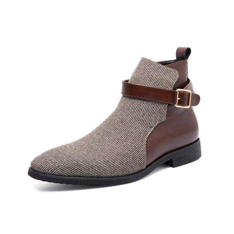 Men's Color-Block Biker Boots