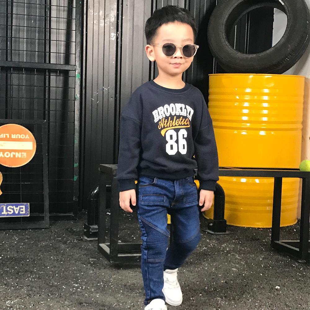 Crinkled Stretch Slim Fit Kids Pants