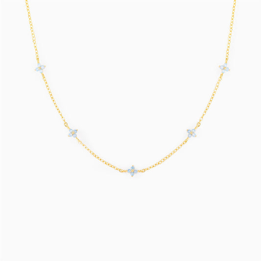 Ins Style Fashion Blue Flower Necklace Vacation Beach Travel Spring Summer Jewelry