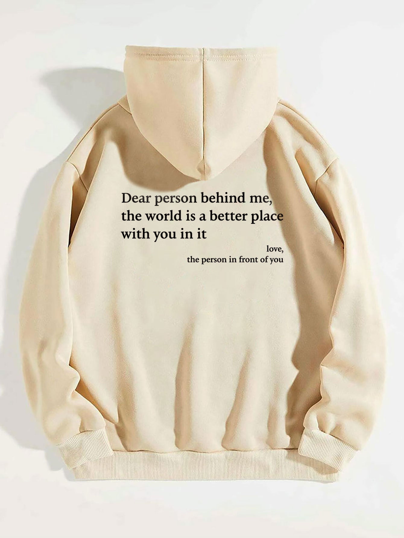 "Dear Person Behind Me" Plush Drawstring Hoodie