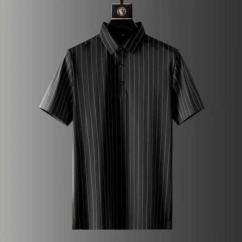 Men's Ice Silk Striped Casual Set