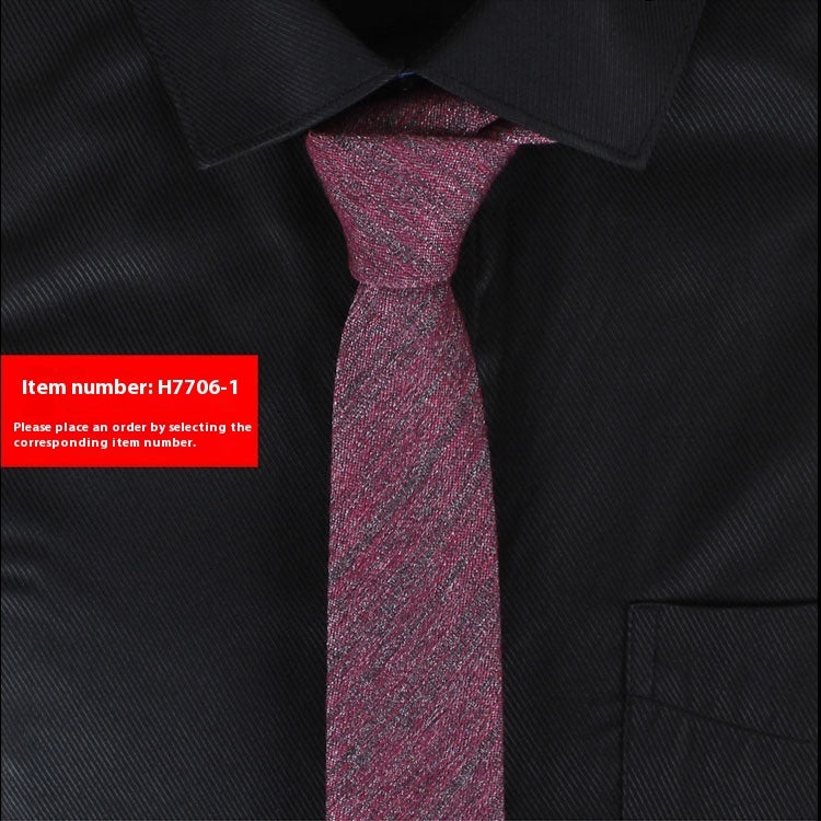 Solid Color 6cm Cotton Wedding Tie