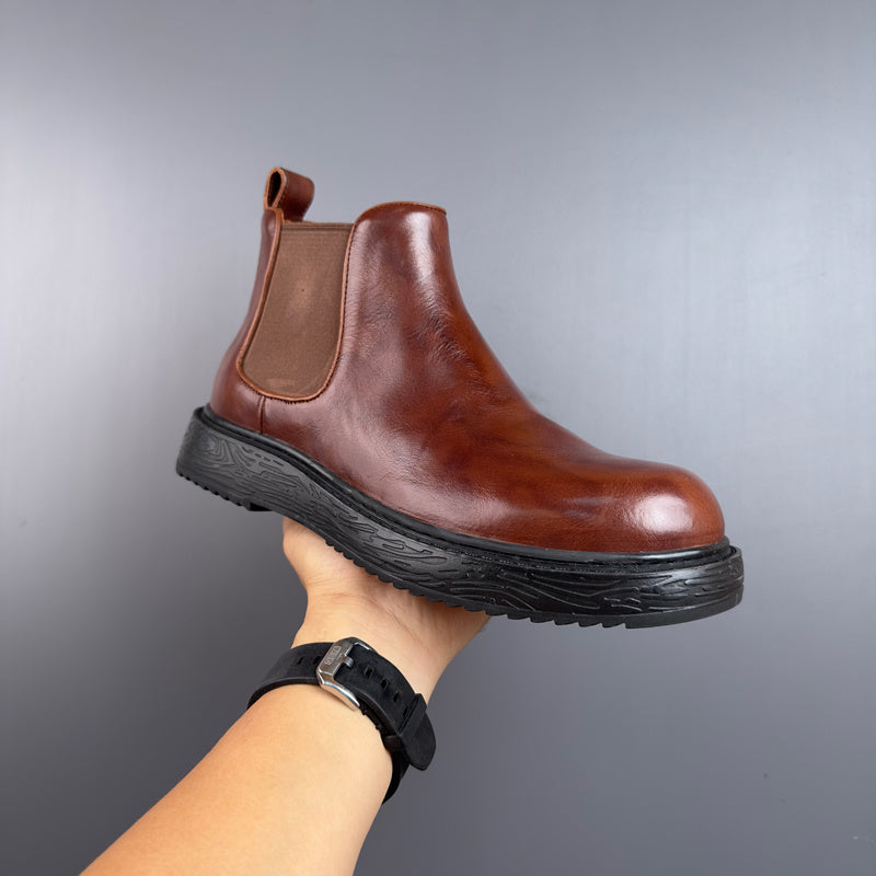 British Retro Round Toe Chelsea Boots Men's Shoes
