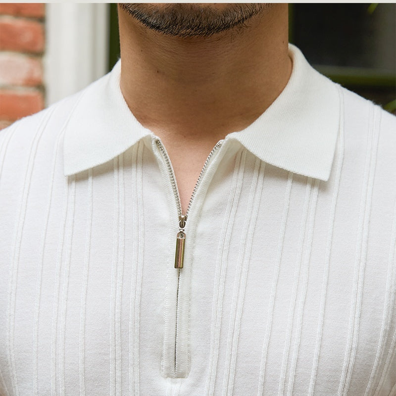 Men's Ribbed Slim-Fit Knit Tee