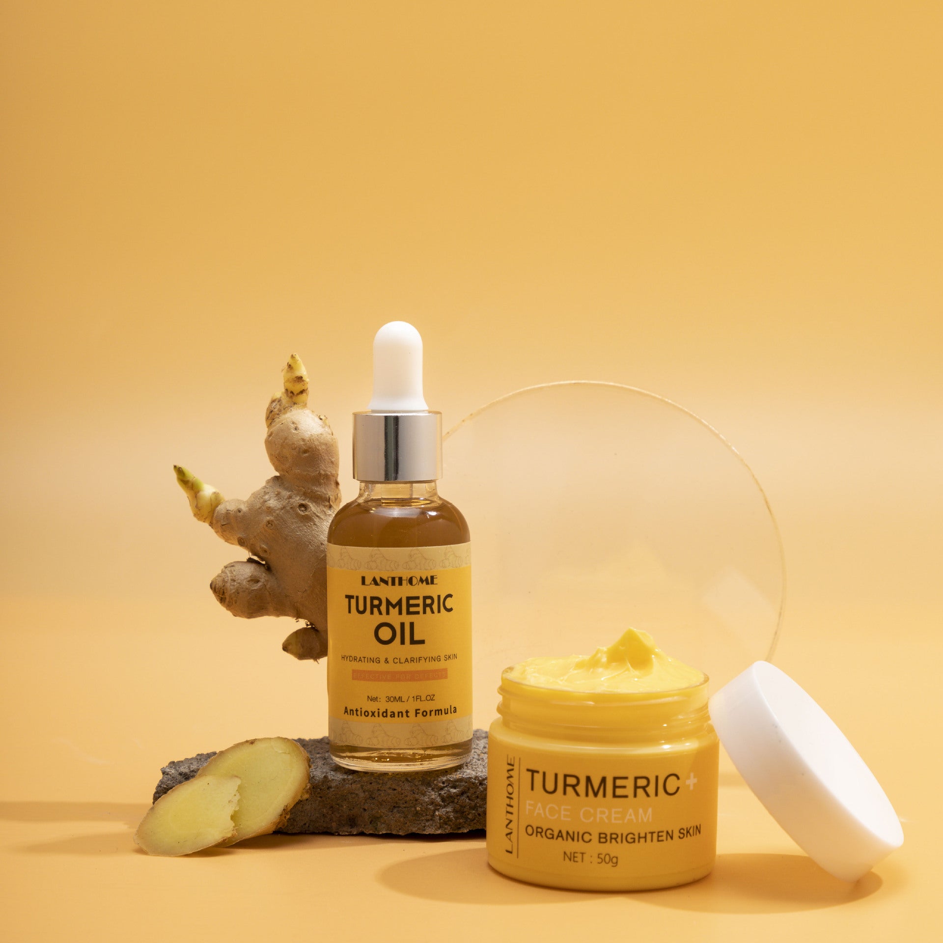 Turmeric Skincare Set — Cream + Essential Oil