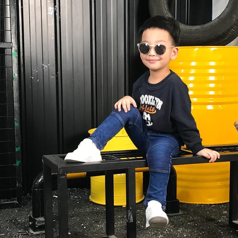 Crinkled Stretch Slim Fit Kids Pants