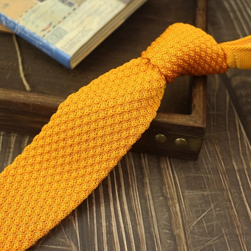 Narrow Woolen Knit Tie