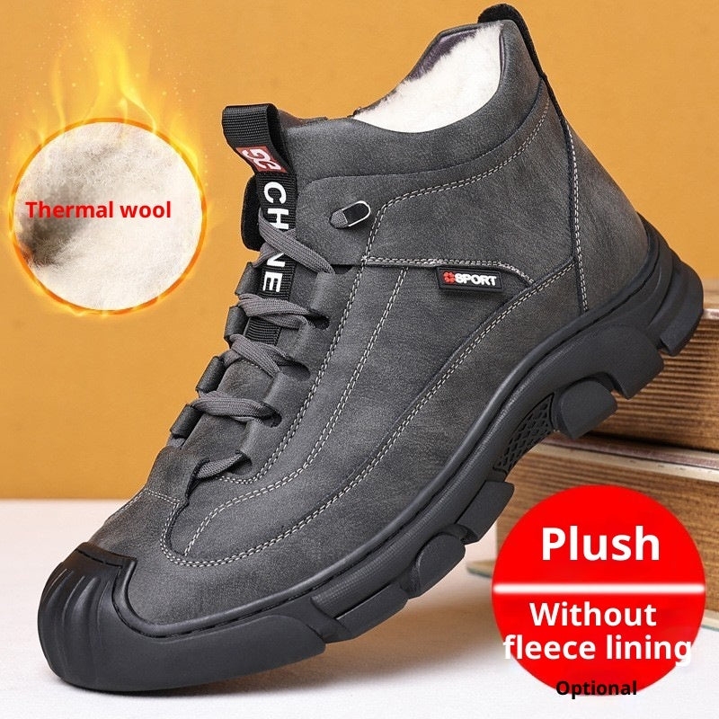 Men's Velvet-Padded Snow Boots