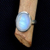 Vintage Thai Silver Moonstone Ring European And American Popular Hand Jewelry