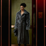 Cotton Padded Thickened Thermal Long Leather Wind Coat