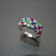 Marquise Zircon Triple-Row Ring