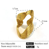 Glossy Stainless Steel Plated 18K Gold Simple Ring