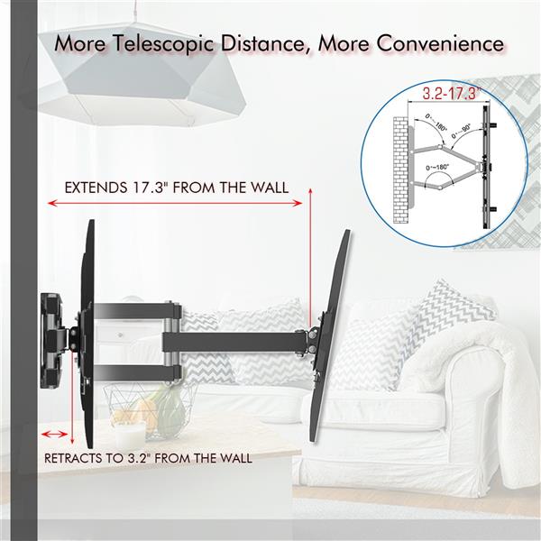 Double-Swing Large-Base TV Stand — 32-70in