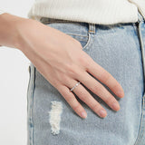 Horse Eye Row Diamond Ring Ins Style Ornament Fashion Fine Circle