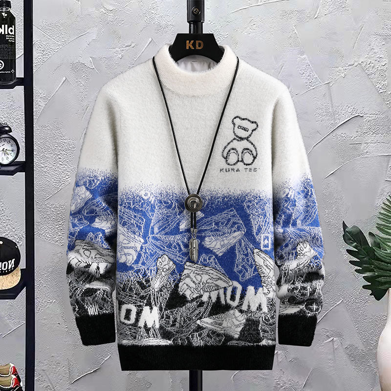 Patchwork Hip-Hop Crew Neck Sweater