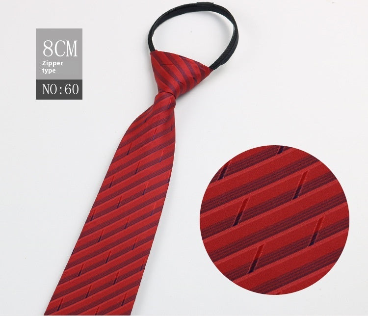 Men's Zip-Tie Striped Necktie