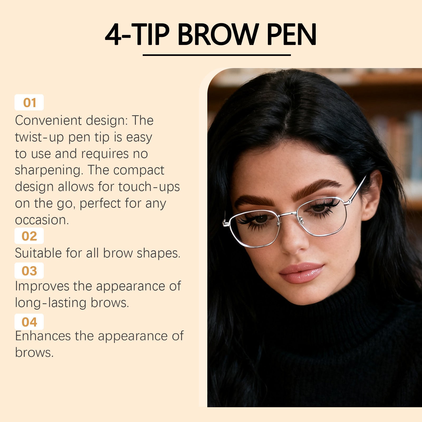 Four-Pronged Hair-Stroke Eyebrow Pencil