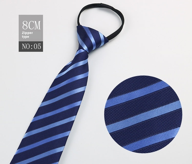 Men's Zip-Tie Striped Necktie