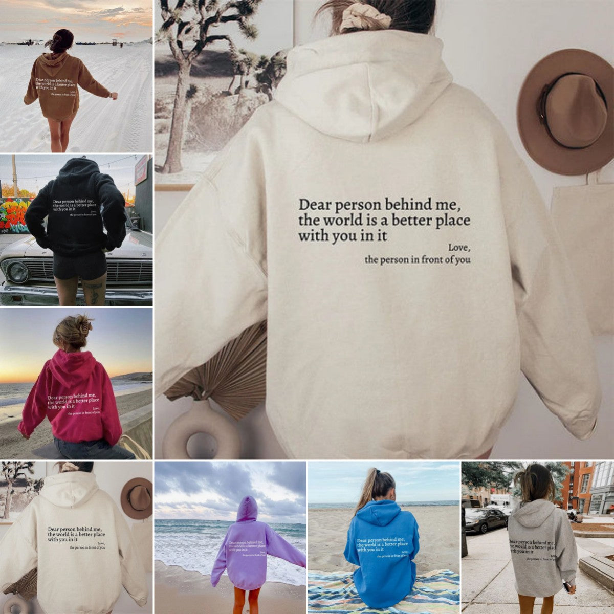 "Dear Person Behind Me" Plush Drawstring Hoodie