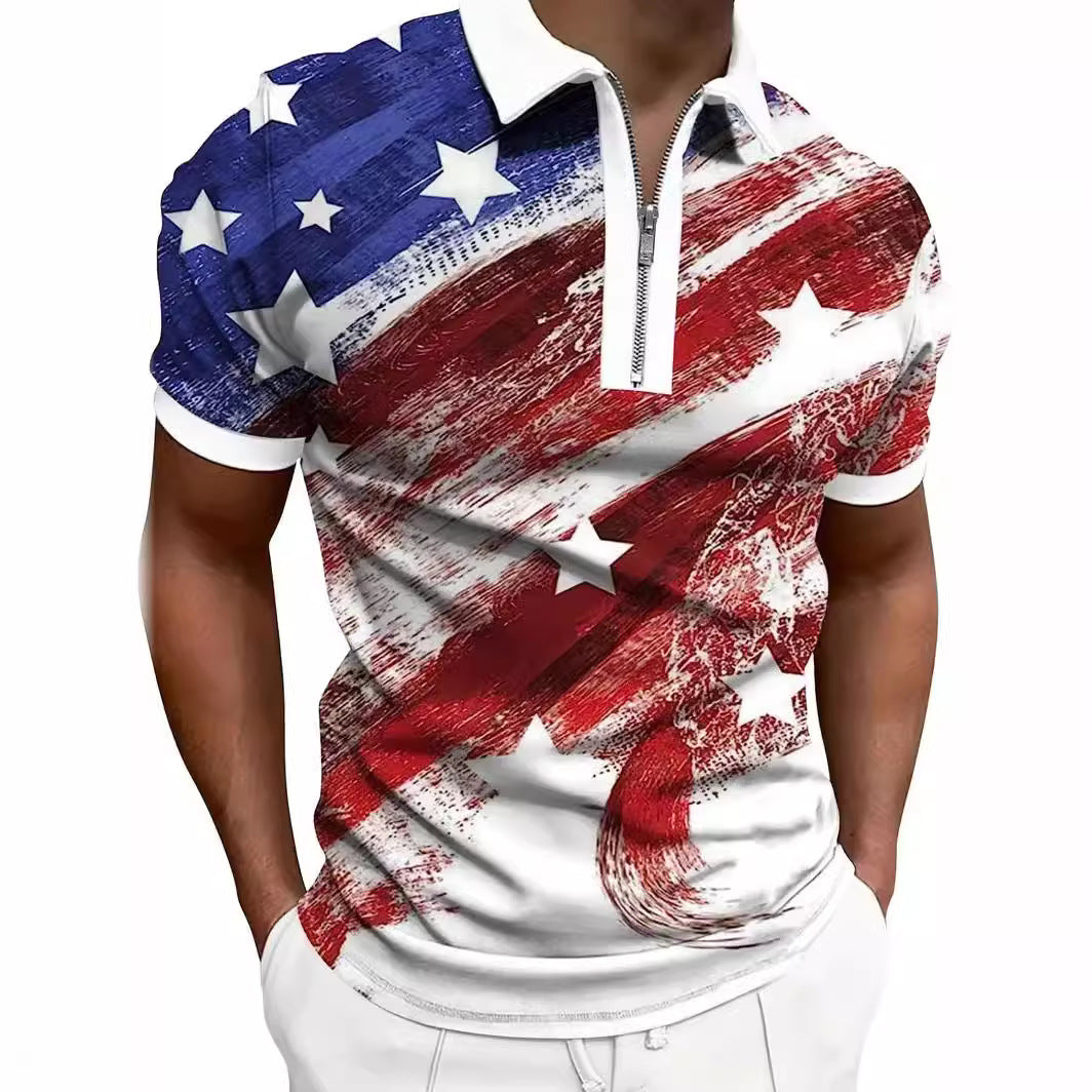Men's Print Polo — Breathable Fabric