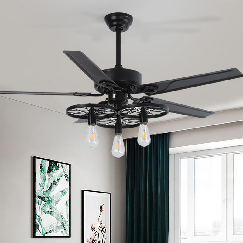 Retro Industrial Ceiling Fan Lamp