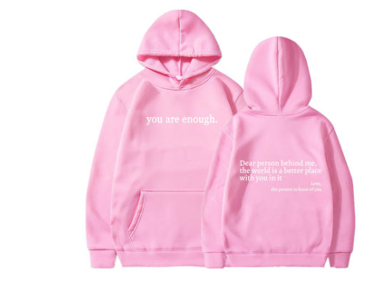 "Dear Person Behind Me" Plush Drawstring Hoodie