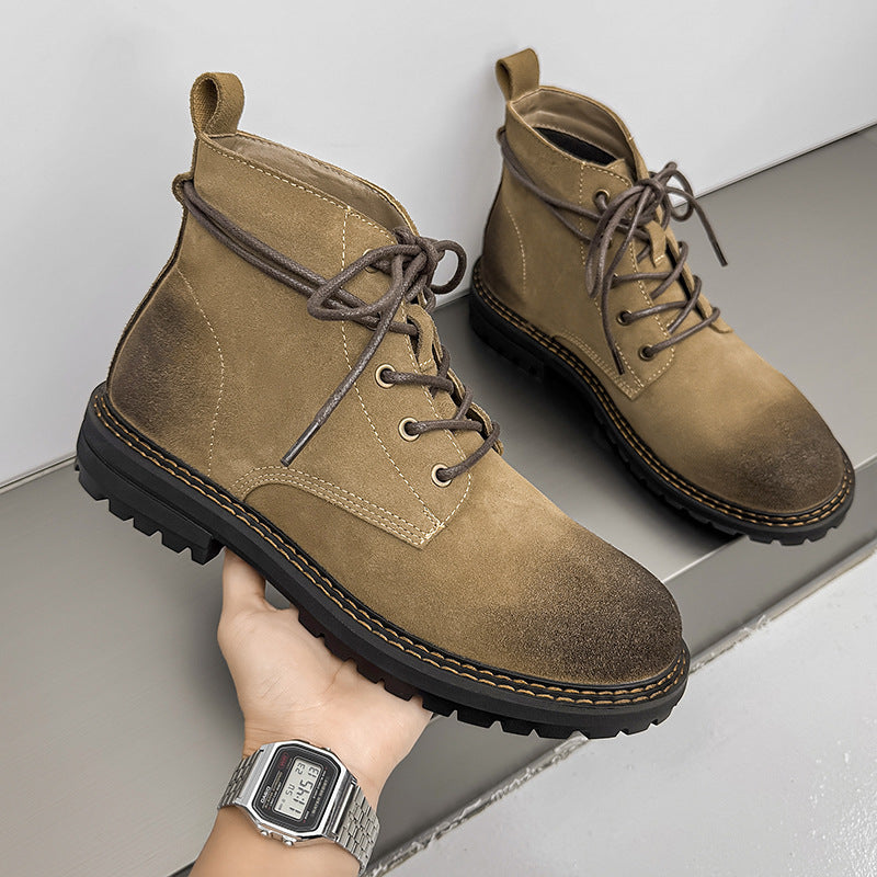 Men's Wear-Resistant Matte Leather Boots