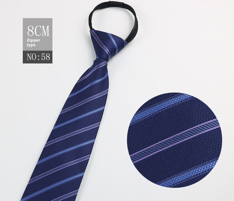 Men's Zip-Tie Striped Necktie