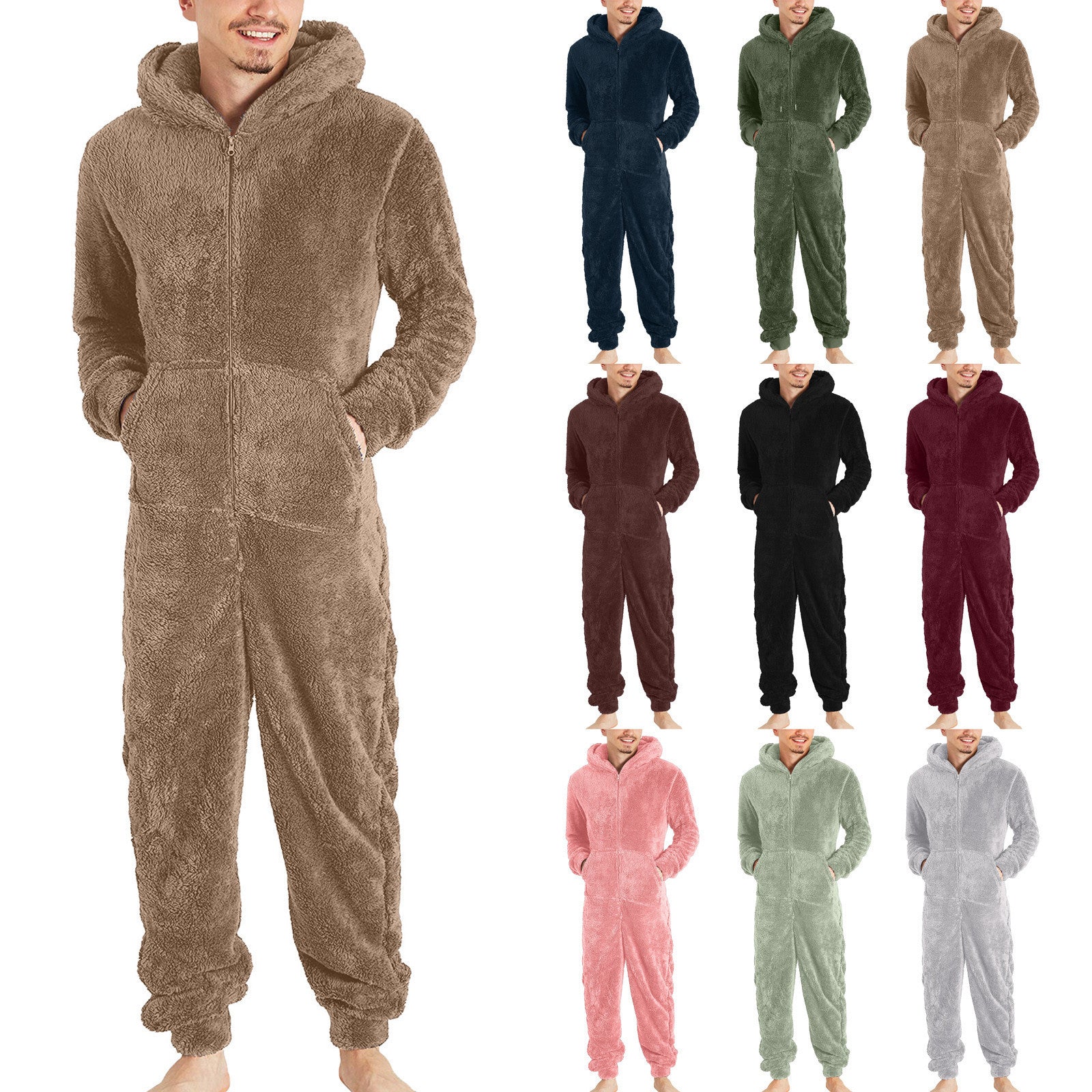 Men's Thermal Plush Pajama Jumpsuit