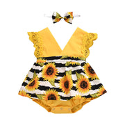 Baby Lace Sunflower Romper