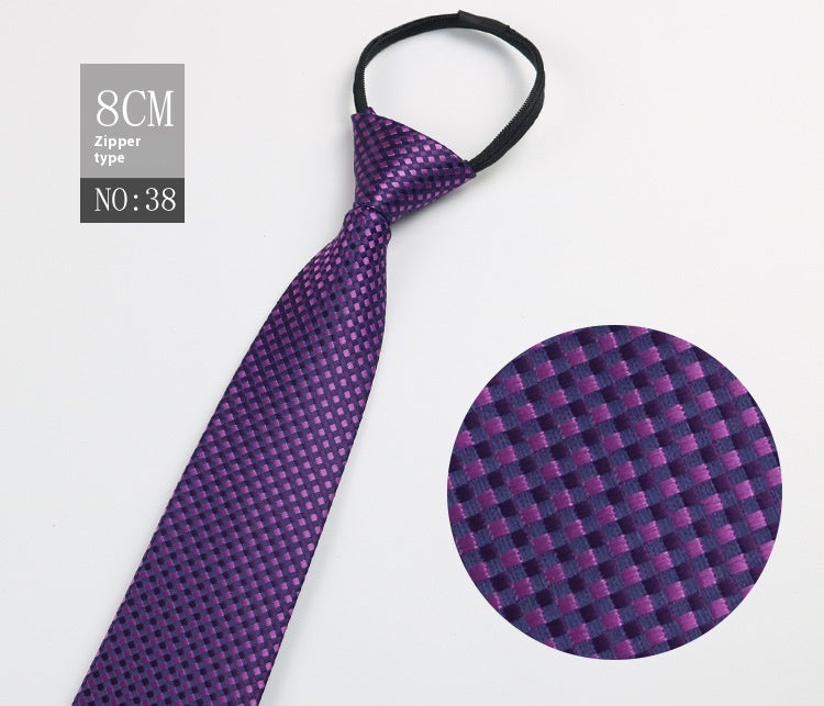 Men's Zip-Tie Striped Necktie