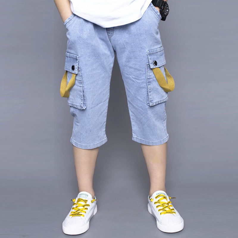 Boys Stretch Cropped Jeans