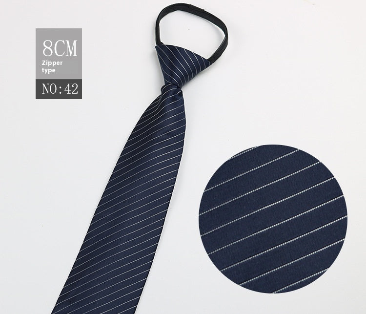 Men's Zip-Tie Striped Necktie