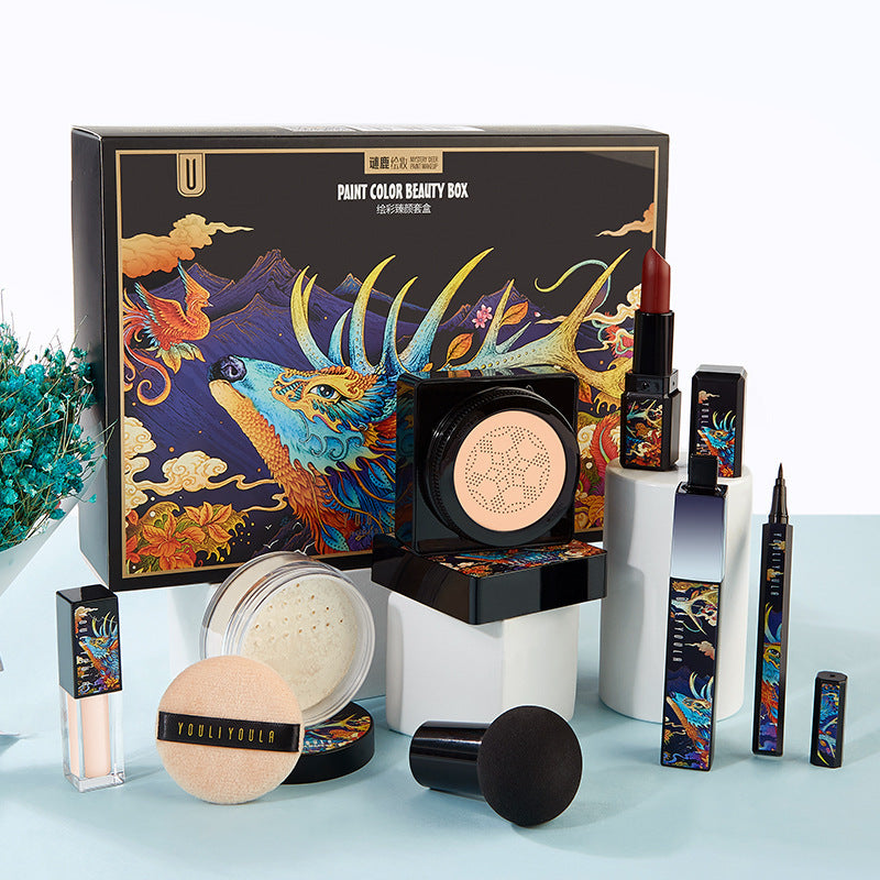 Elk 9-Piece Makeup Set — Powder, Air Cushion, Lipstick