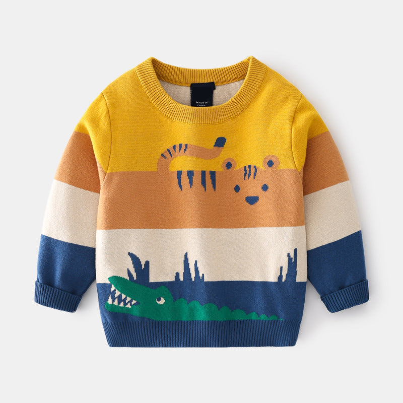 Boys' Cartoon Double-Layer Sweater