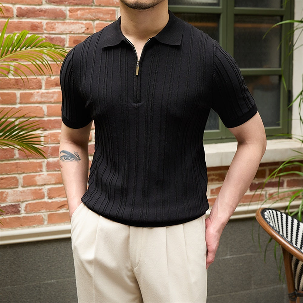 Men's Ribbed Slim-Fit Knit Tee