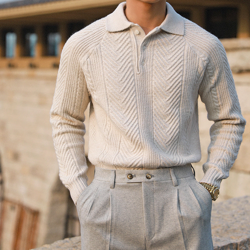 Men's Thermal Lapel Base Sweater
