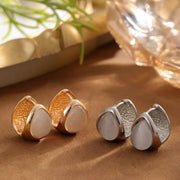 Cat's Eye Stone Teardrop Earrings