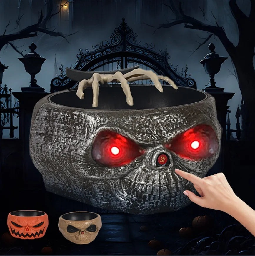 Motion-Activated Halloween Pumpkin Candy Bowl