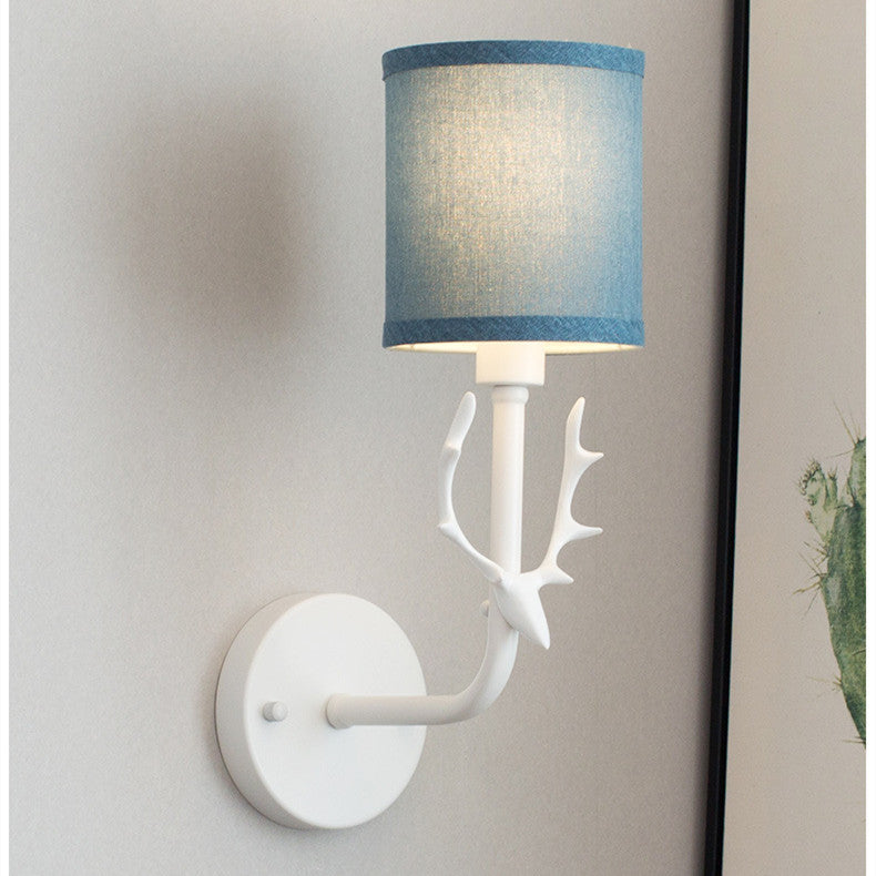 Wrought-Iron Antler Bedside Wall Lamp
