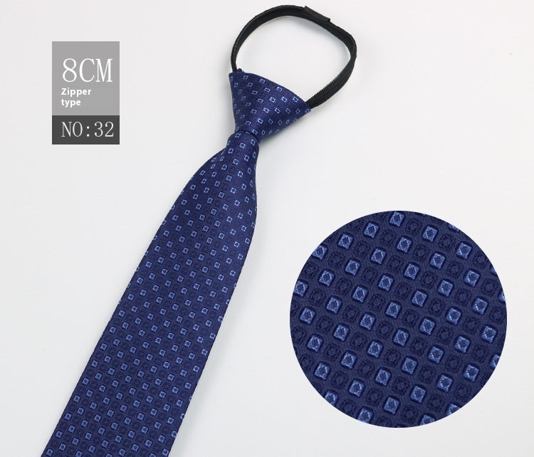 Men's Zip-Tie Striped Necktie