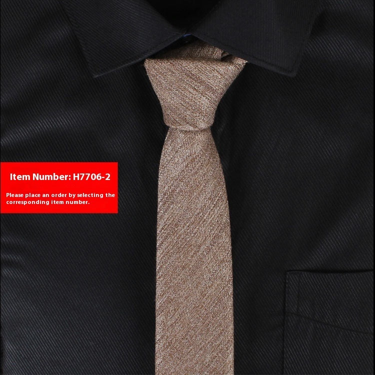 Solid Color 6cm Cotton Wedding Tie