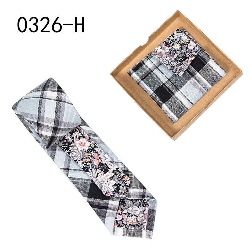 Floral Cotton Necktie & Pocket Square Set