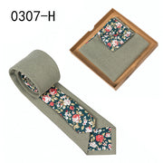 Floral Cotton Necktie & Pocket Square Set