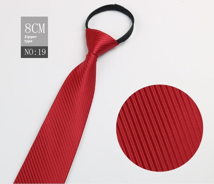 Men's Zip-Tie Striped Necktie