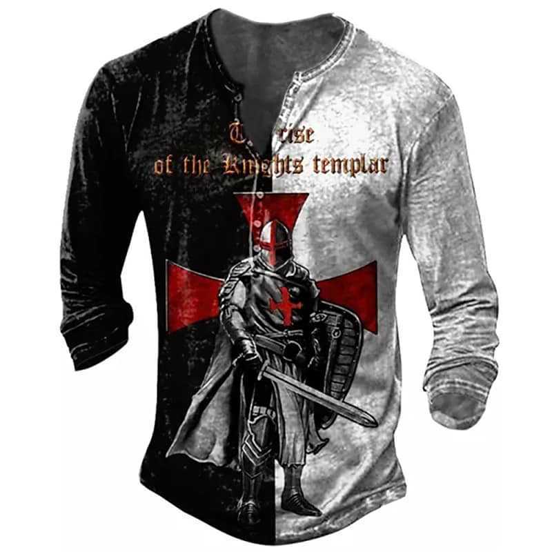 Men's Print Long-Sleeve Henley